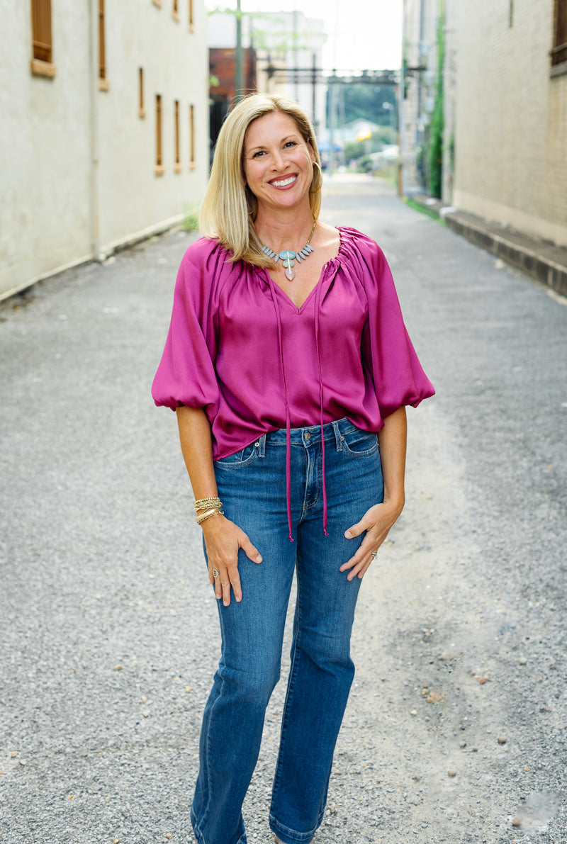 The Aster Top in Burgundy