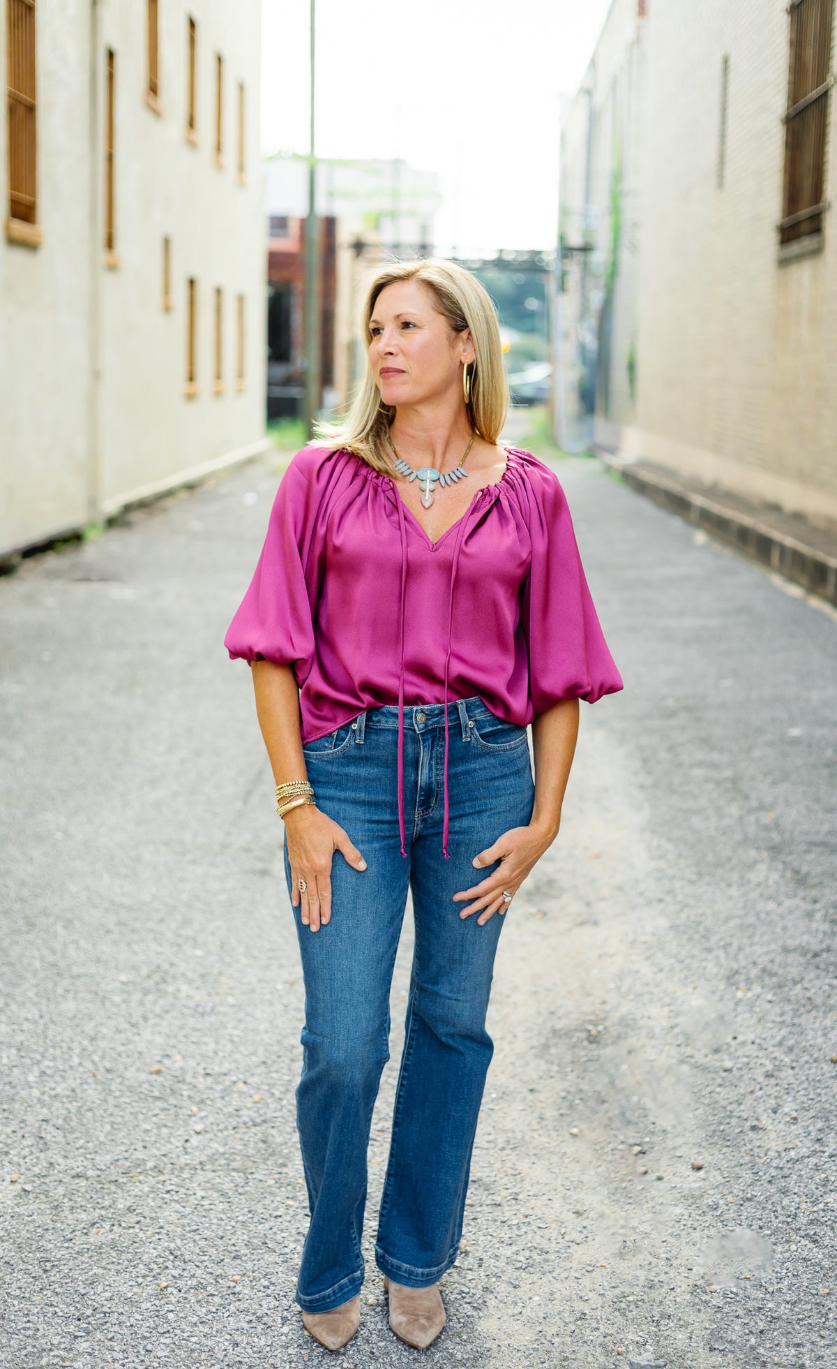 The Aster Top in Burgundy