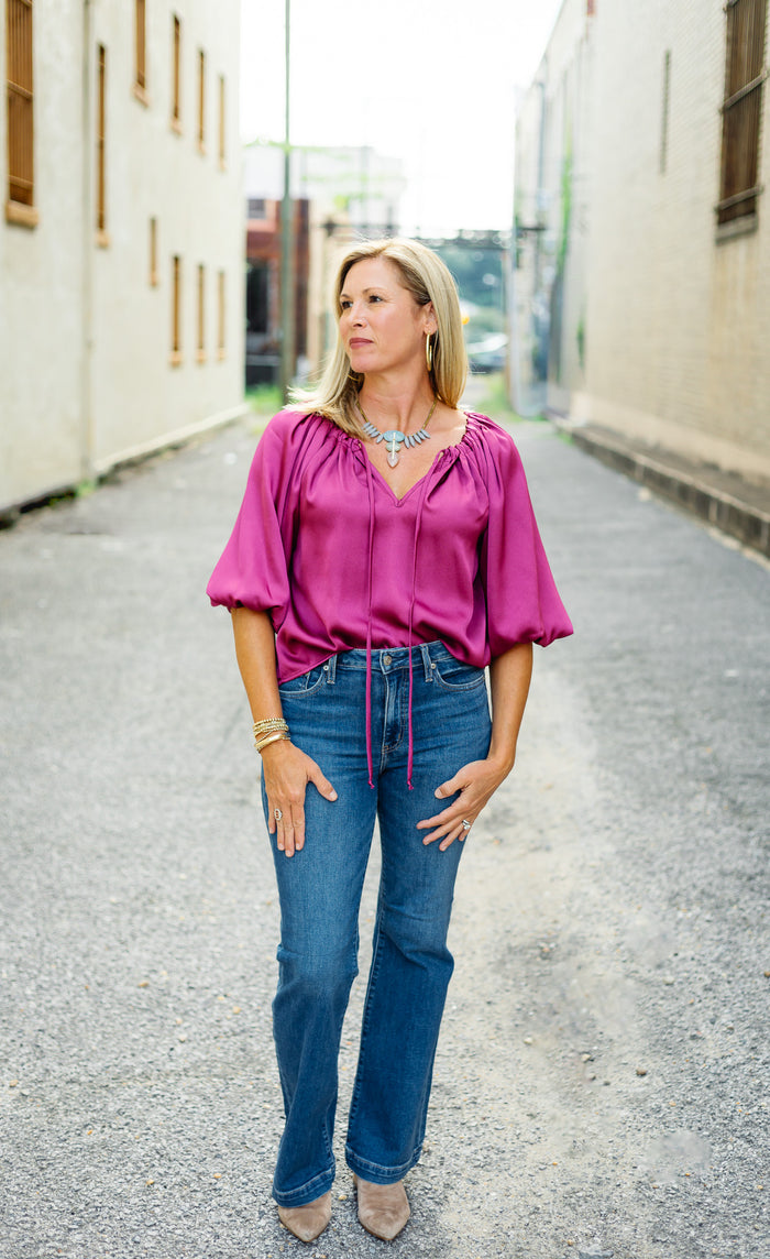 The Aster Top in Burgundy