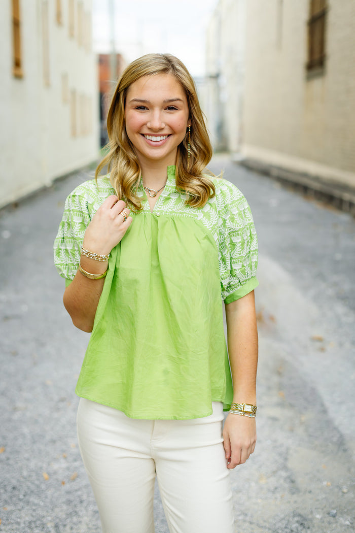 The Everleigh Top in Avocado