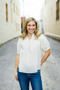 The Everleigh Top in Cream