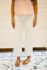 Vervet Crop Wide Leg Jean in Optic White