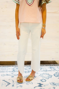 Vervet Crop Wide Leg Jean in Optic White