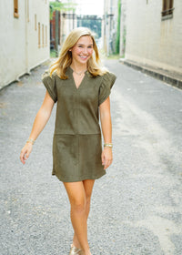 The Stanton Dress in Olive