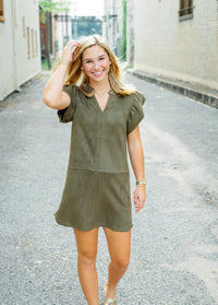 The Stanton Dress in Olive
