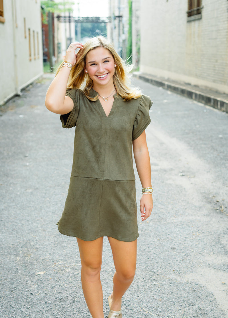 The Stanton Dress in Olive