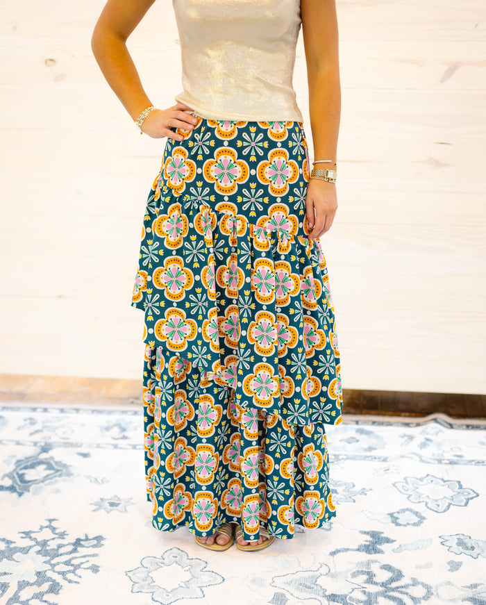 The Celeste Skirt in Clementine Tile