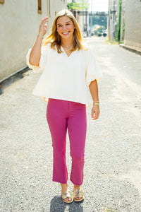 The Judy Pant in Magenta