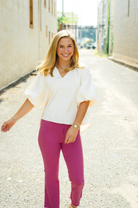 The Jenna Top in Ivory