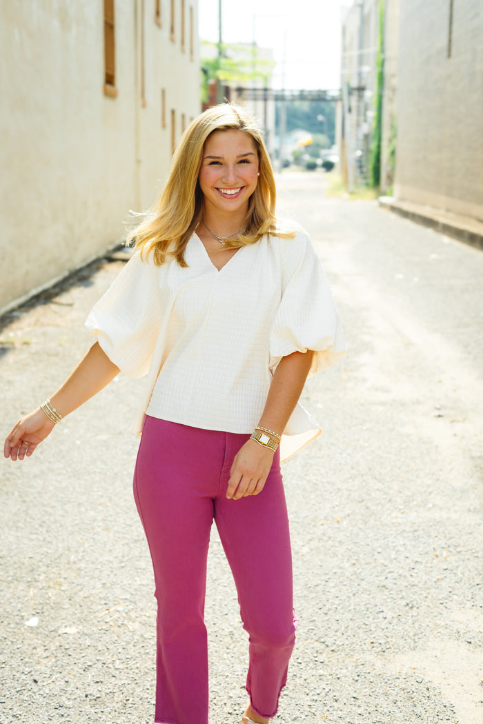 The Jenna Top in Ivory