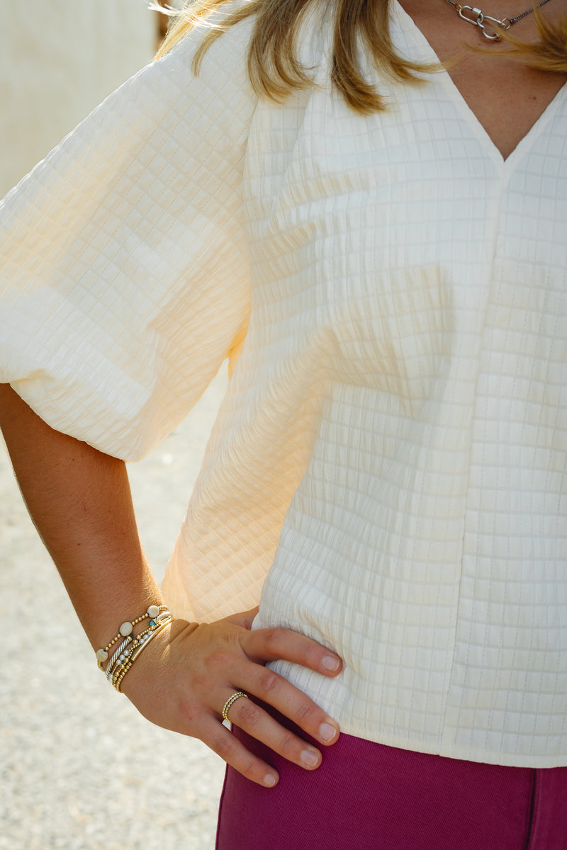 The Jenna Top in Ivory
