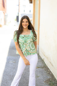 The Celie Top in Sage