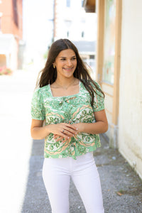 The Celie Top in Sage