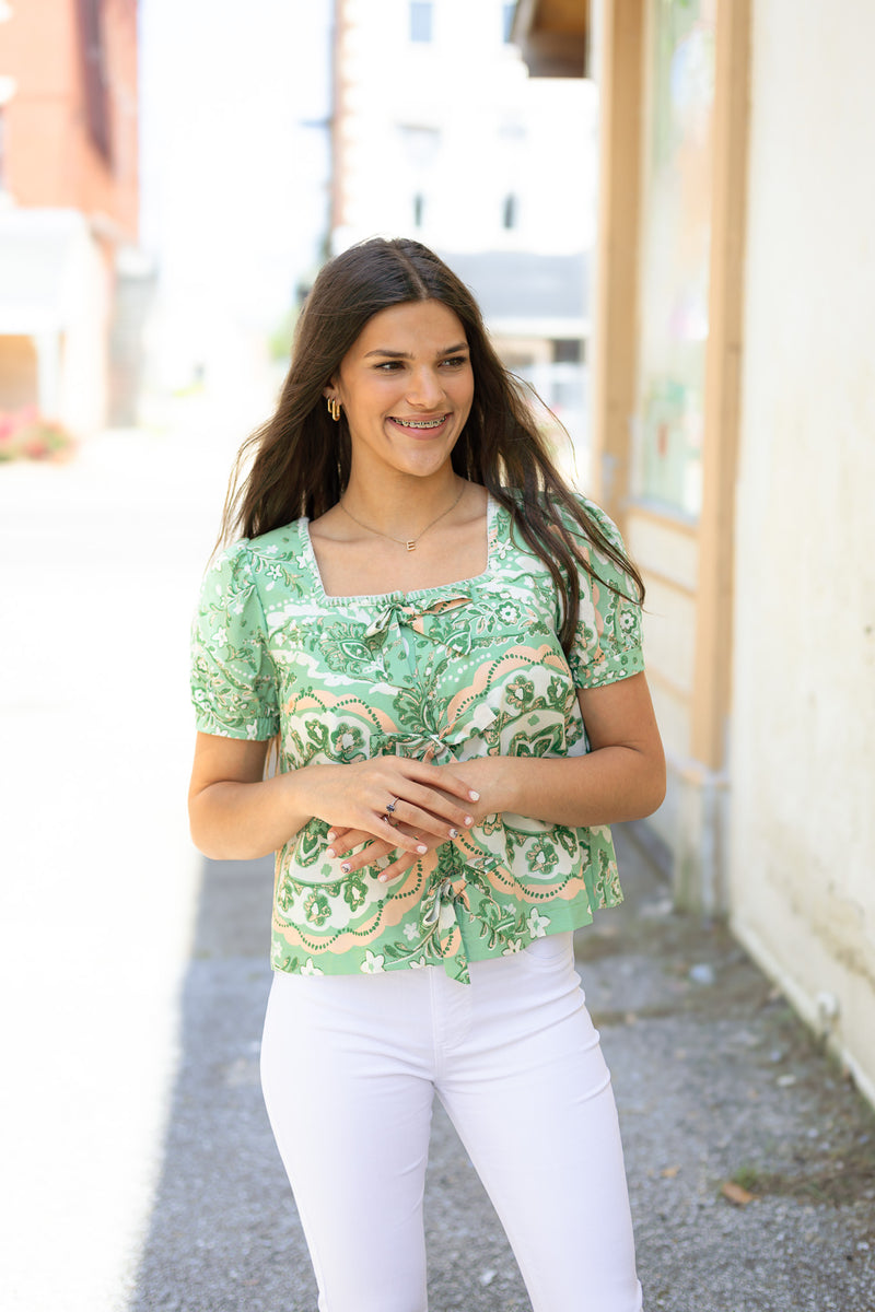 The Celie Top in Sage