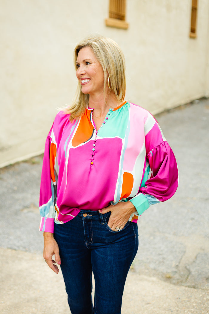 Crosby By Mollie Burch: Bryleigh Top in Stained Glass
