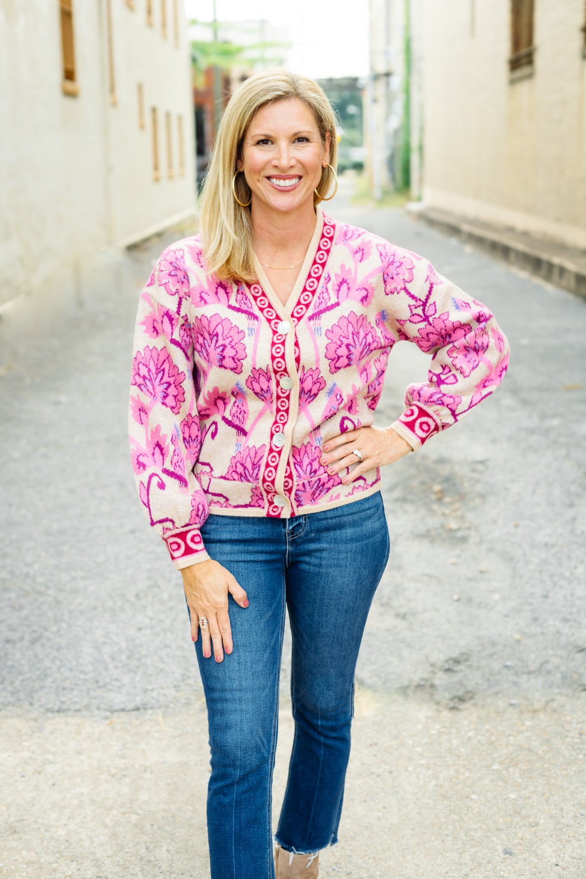 The Crispen Cardigan in Pink