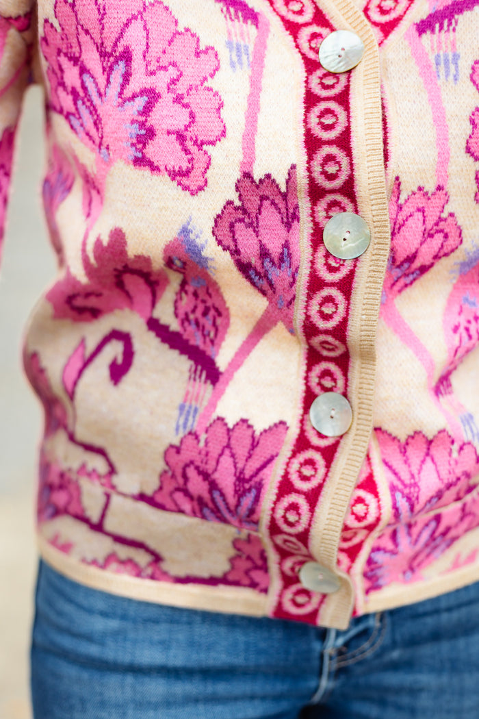 The Crispen Cardigan in Pink