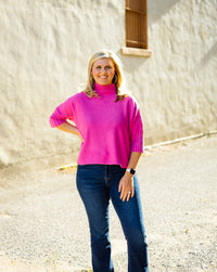 Rain + Rose: Maple Sweater in Fuchsia