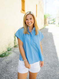 The Amalfi Top in Chambray