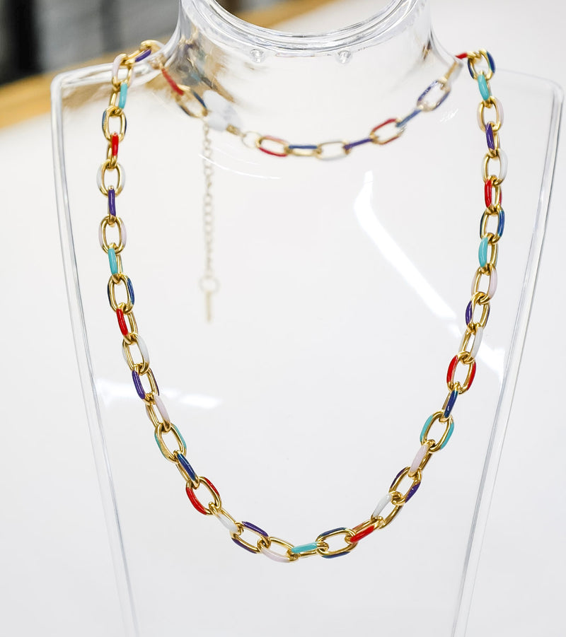 Colorful Chunky Chain Necklace