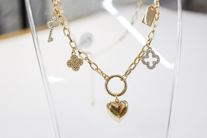 Mullion Charm Necklace Gold