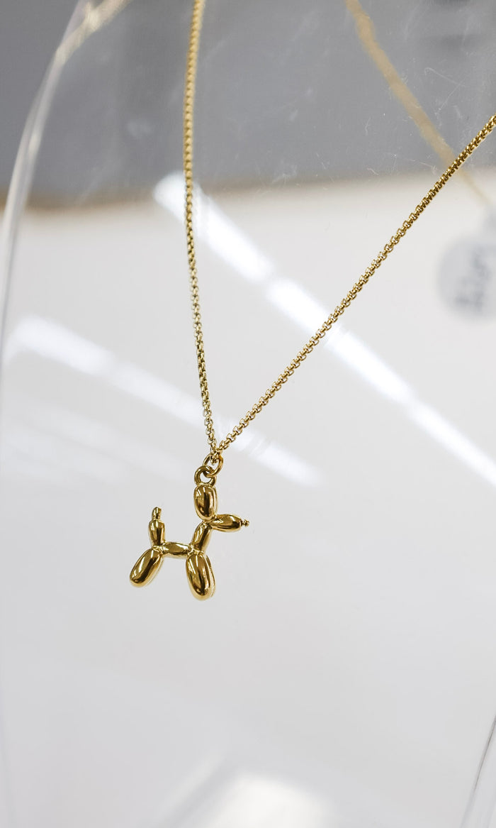 Gold Balloon Dog Necklace