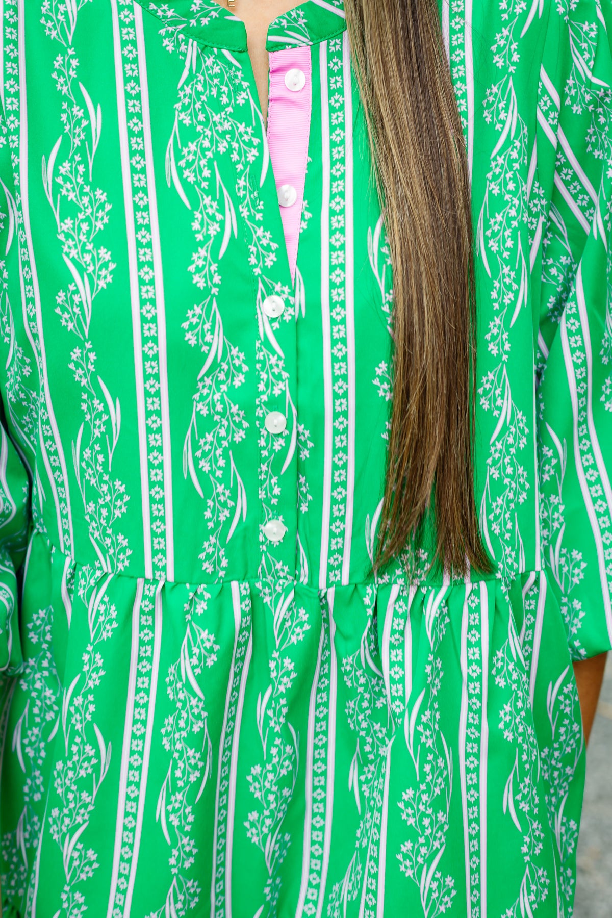 The Riley Mini Dress Garden Lace Green