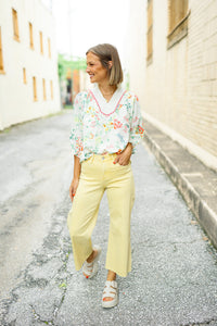 Vervet: Baby Yellow Crop Leg Jeans