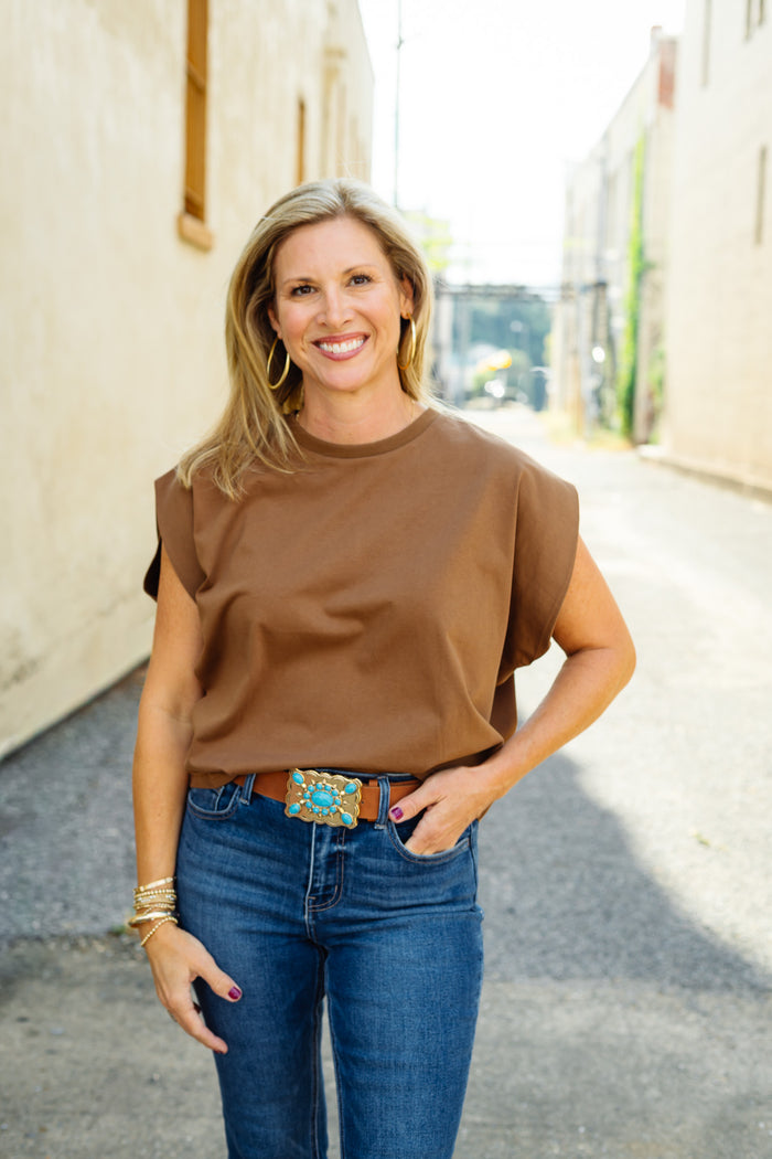 The Tepper Top in Brown