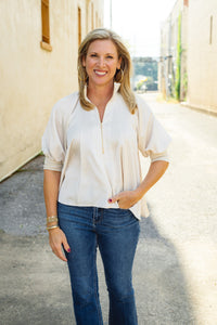 The Farrah Top in Cream