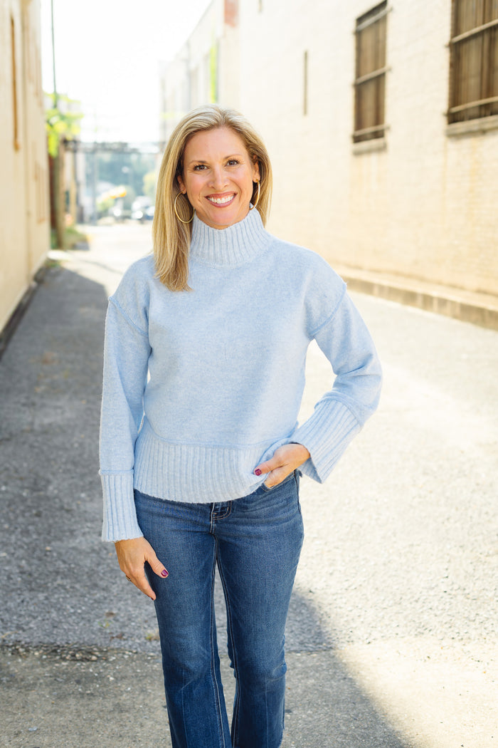 Rain + Rose: Thalia Sweater in Blue