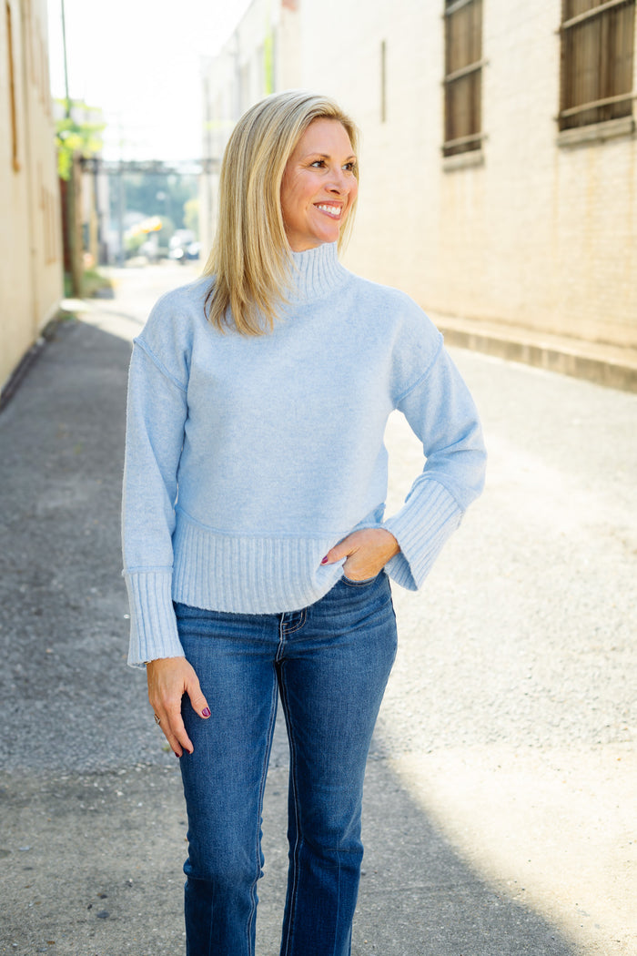 Rain + Rose: Thalia Sweater in Blue