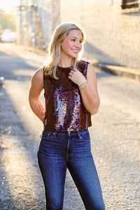 The Bordeaux Shimmer Top