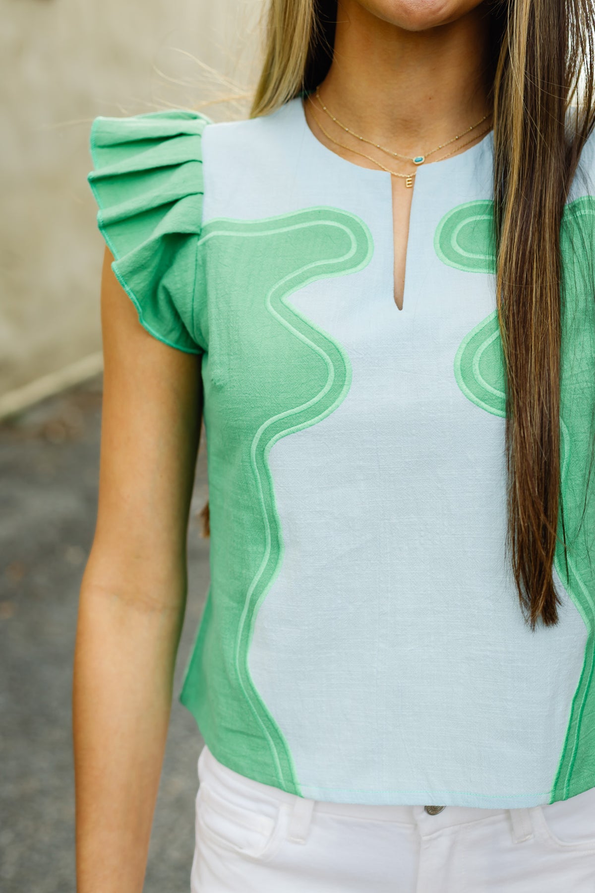 The Wavy Pop Top in Green