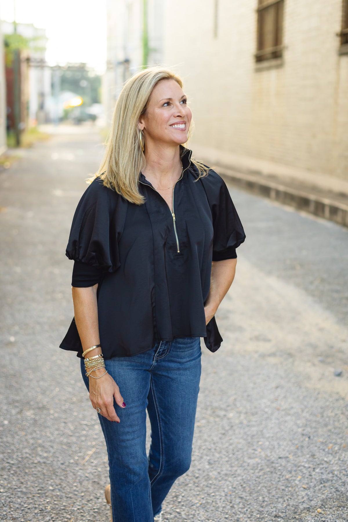 The Farrah Top in Black