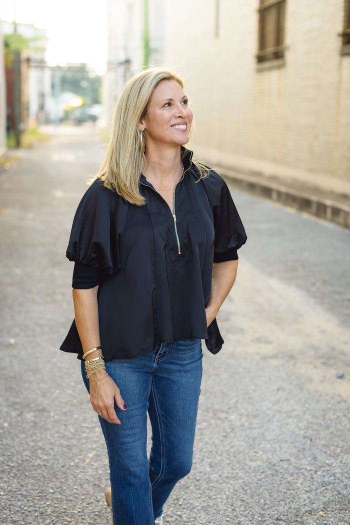 The Farrah Top in Black
