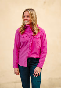 Ivy Jane Corduroy Ruffle Snap Shirt