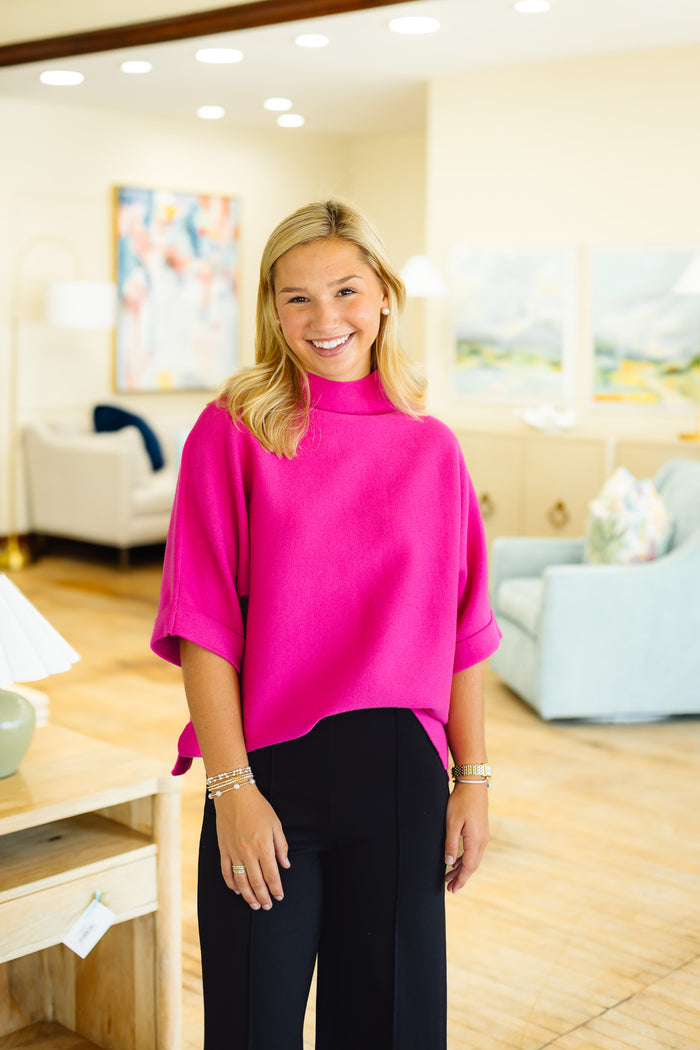 The Lenci Sweater in Magenta