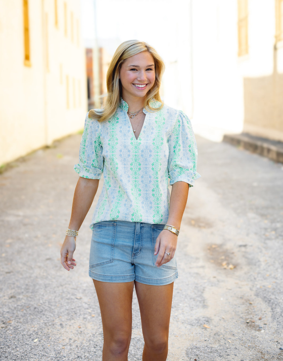Mary Square: Colette Top | Heirloom Vine Green