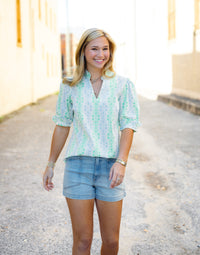 Mary Square: Colette Top | Heirloom Vine Green