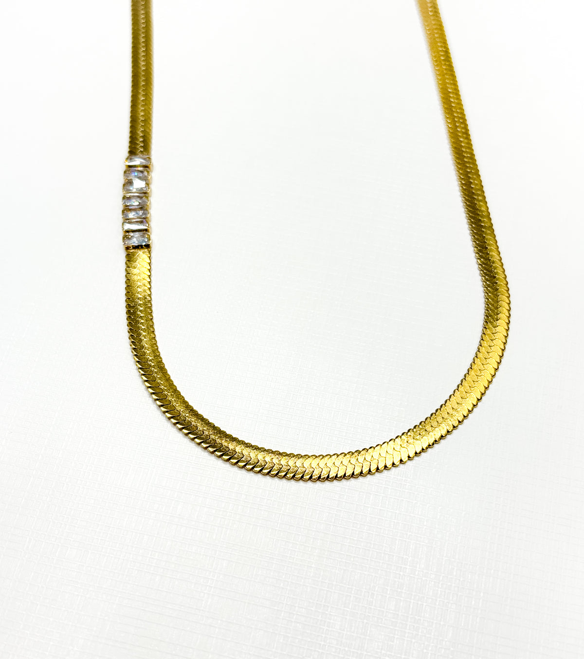 Herringbone Jeweled Necklace