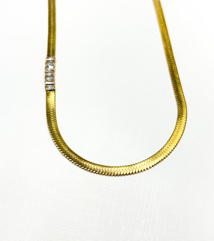 Herringbone Jeweled Necklace