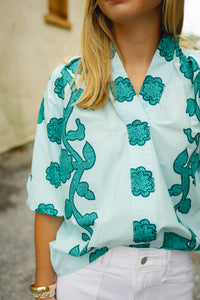 The Milano Top in Teal