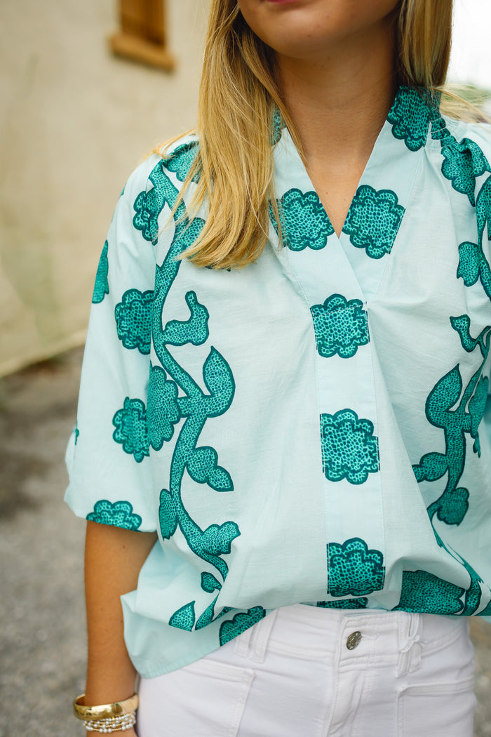The Milano Top in Teal