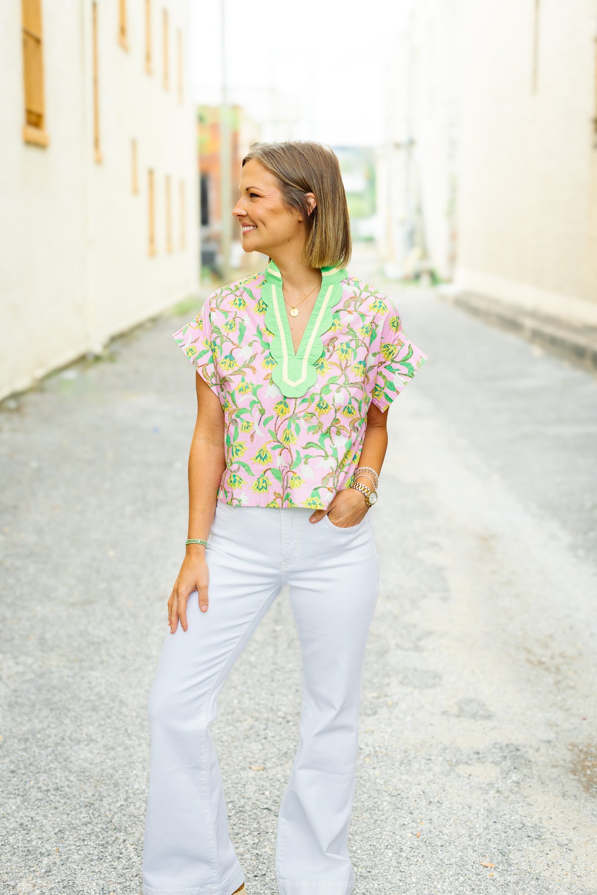 The Polly Top in Pink