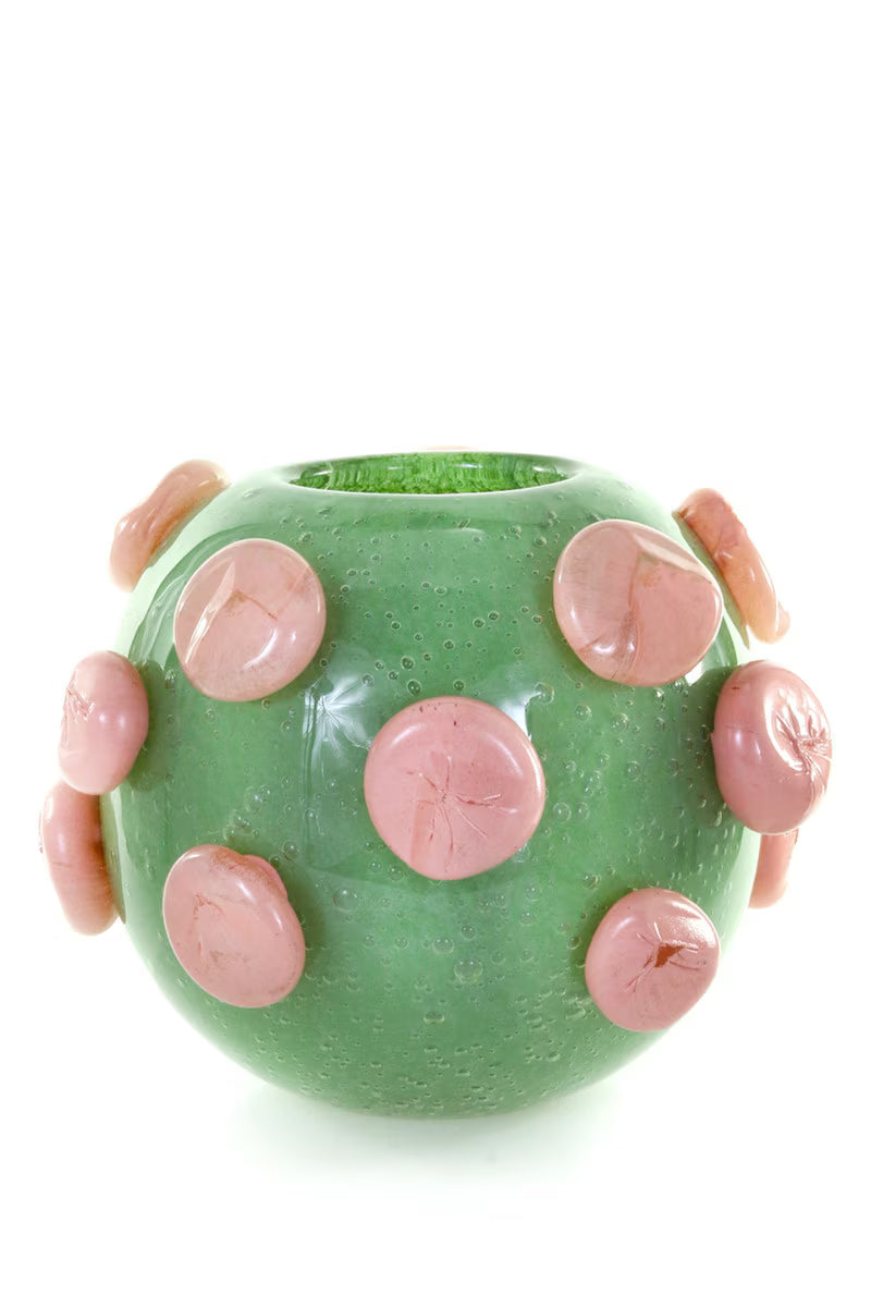 Dotty Vase Green|Pink