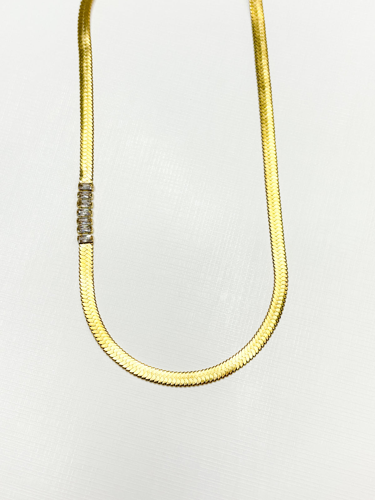 Herringbone Jeweled Necklace