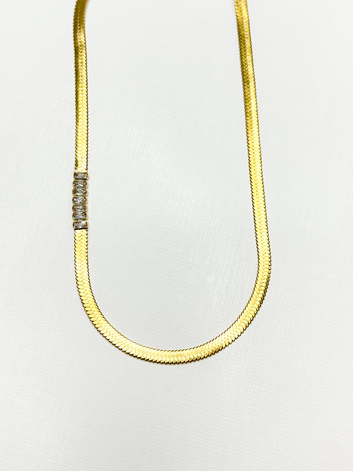 Herringbone Jeweled Necklace