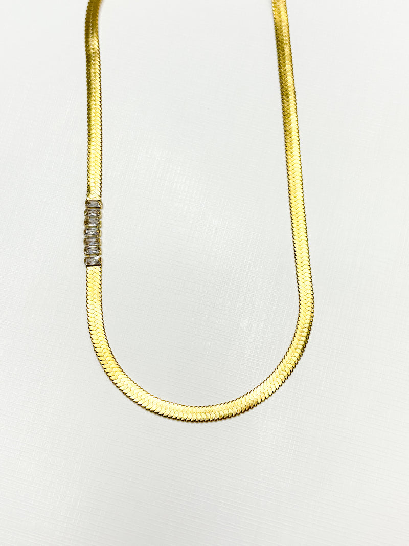 Herringbone Jeweled Necklace