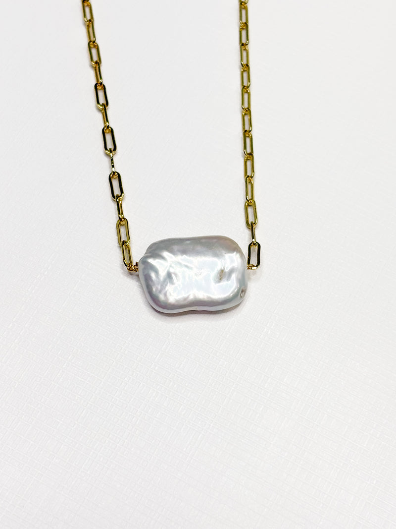 Hannah Baroque Pearl Chain Necklace